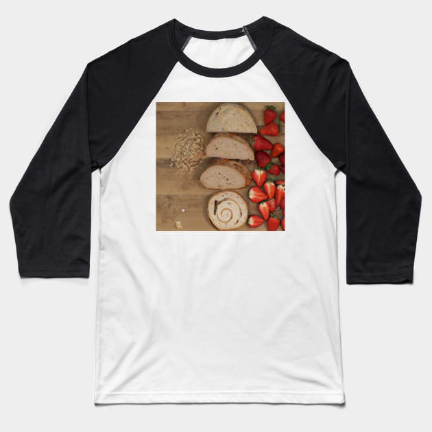 Size chart bread and strawberries Baseball T-Shirt by tearbytea